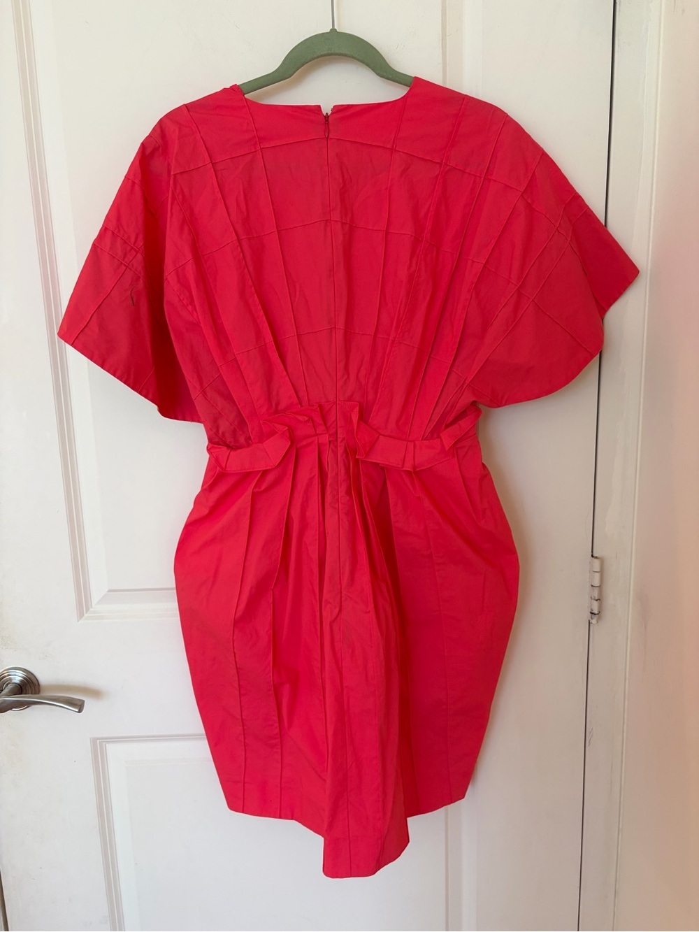 Roksanda Deidra V-neck Mini Dress Coral Size 8 - Picture 4 of 8